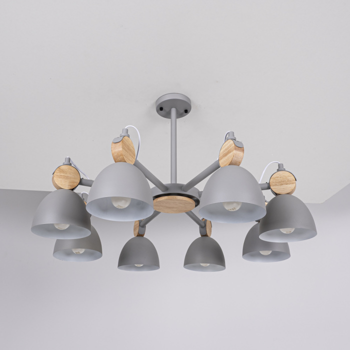 Потолочная люстра на штанге ROLLA 8 Gray ImperiumLoft