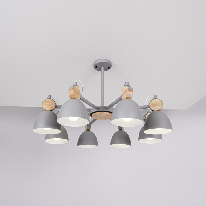 Потолочная люстра на штанге ROLLA 8 Gray ImperiumLoft