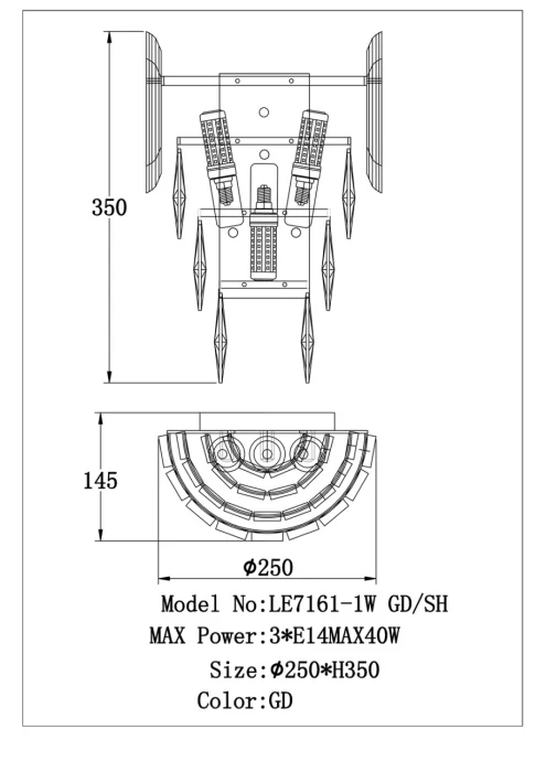 Настенный светильник Leon Jacqueline LE7161/1W GD/SH