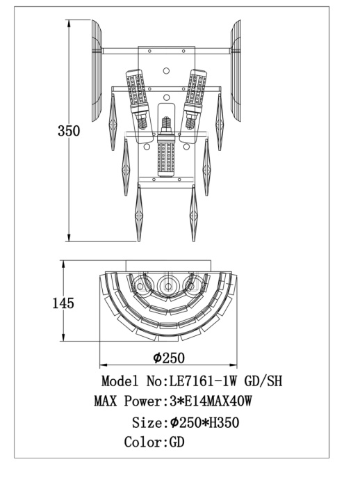 Настенный светильник Leon Jacqueline LE7161/1W GD/SH
