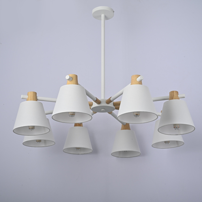 Потолочная люстра на штанге NATURA A WHITE 8 ImperiumLoft