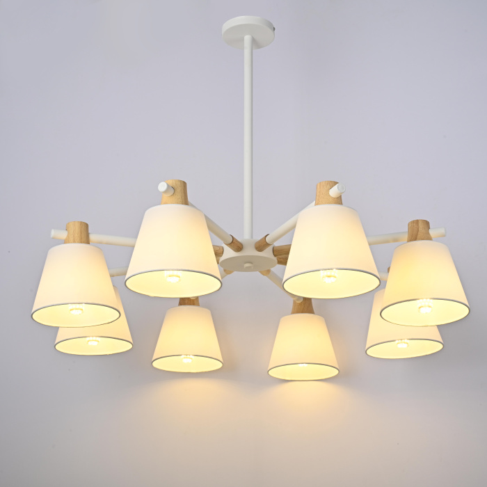 Потолочная люстра на штанге NATURA A WHITE 8 ImperiumLoft