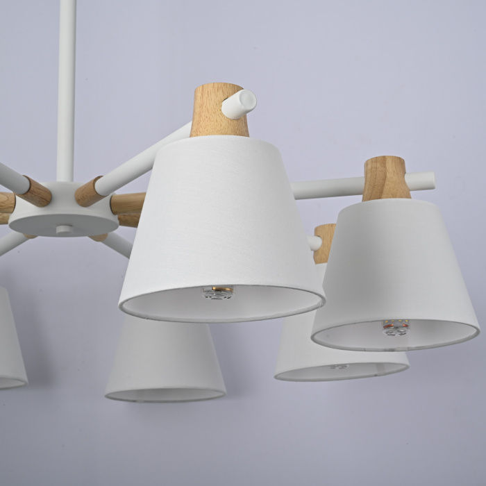 Потолочная люстра на штанге NATURA A WHITE 8 ImperiumLoft