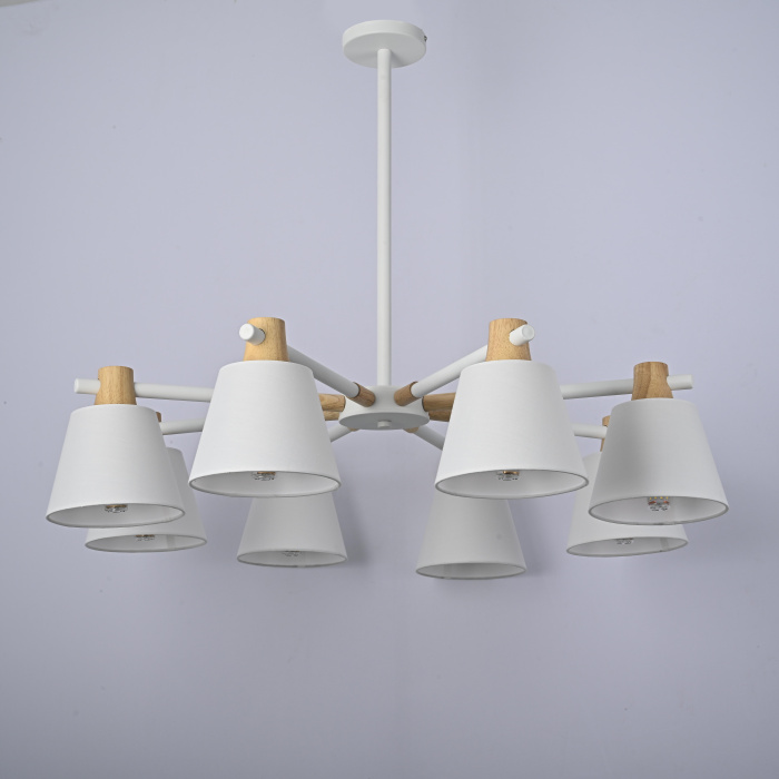 Потолочная люстра на штанге NATURA A WHITE 8 ImperiumLoft