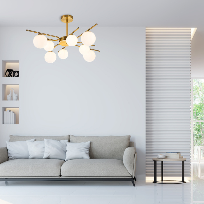 Потолочная люстра на штанге SPHERE ESCADA 642/8P Brass