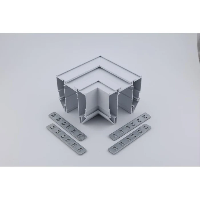 Соединитель магнитного шинопровода угловой плоский для натяжного потолка Aployt Magnetic track 220 APL.0284.10.04