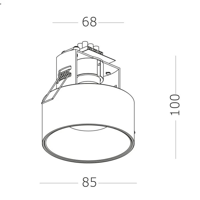 Светильник встраиваемый Белый GU10 1*50W IP20 D85xH104 220V Без ламп ST260.548.01