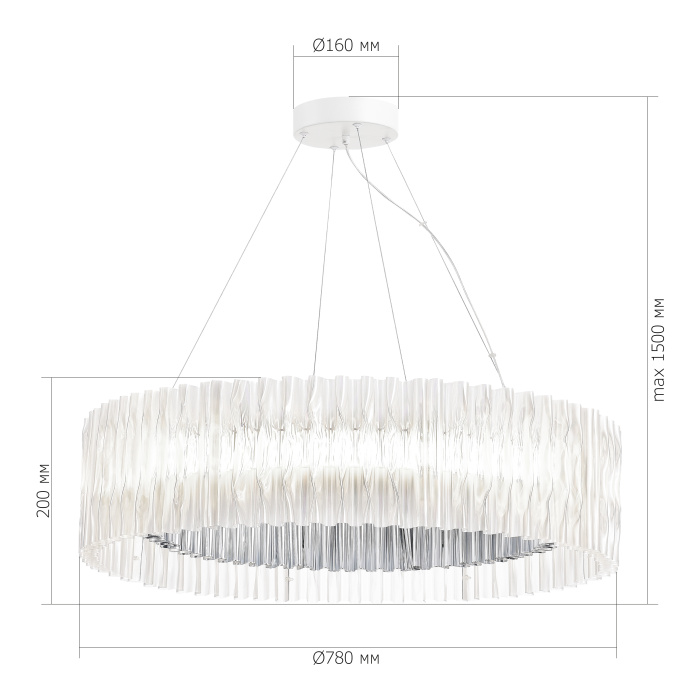 Светильник подвесной ST-Luce Хром/Прозрачный LED 1*87W 3000K SL6012.113.01