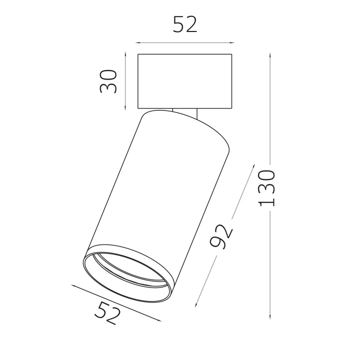 Спот Белый LED 1*7W 3000K 560Lm Ra>90 60° IP20 D52xH130 220-240VV ST171.532.07