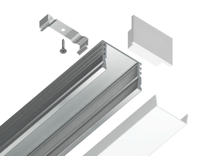 Алюминиевый профиль накладной 18*4 для светодиодной ленты до 15мм Ambrella light GP1750AL