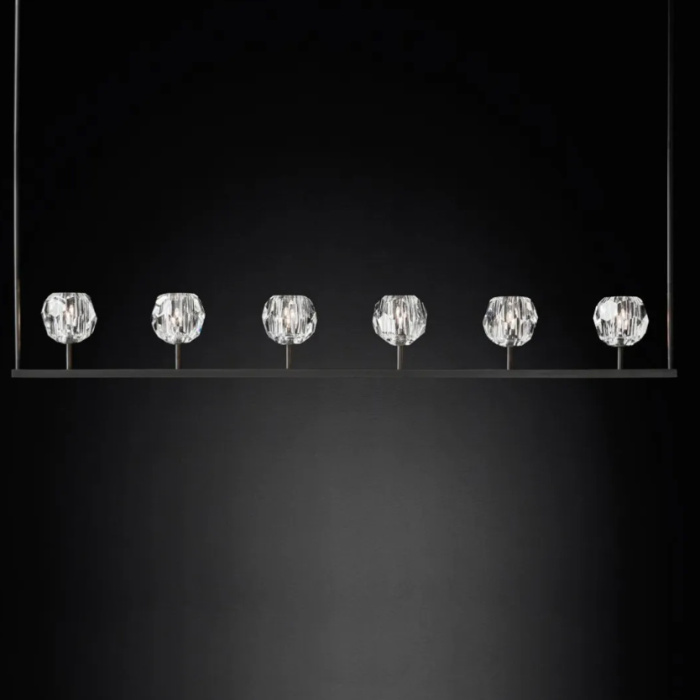 Люстра Boule De Cristal Linear Chandelier 6 Black By Imperiumloft