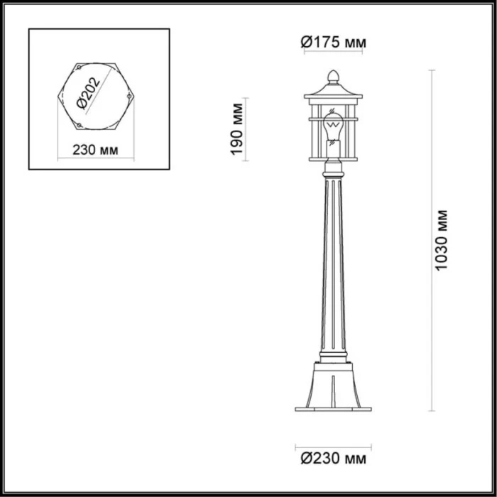 Фонарный столб Odeon Light Virta 4044/1F