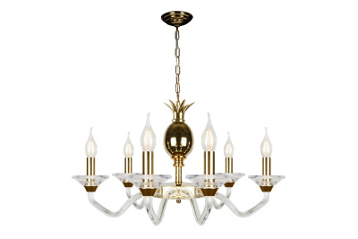 Подвесная люстра iLamp Flo YT2049-6 Золото+прозрачная