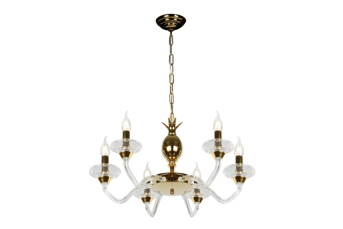 Подвесная люстра iLamp Flo YT2049-6 Золото+прозрачная