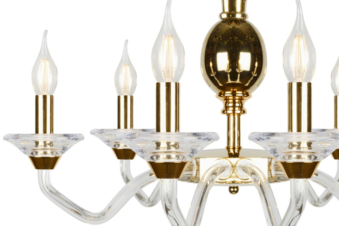Подвесная люстра iLamp Flo YT2049-6 Золото+прозрачная