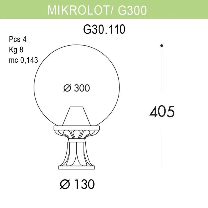 Уличный светильник Fumagalli Mikrolot/G300 G30.110.000.BYE27