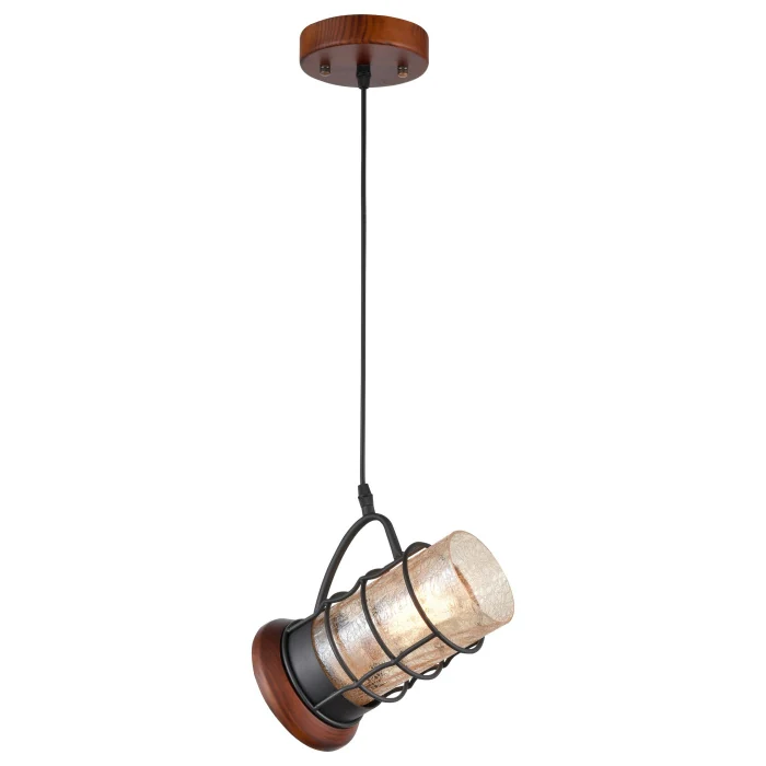 561-706-01 Подвес Дуб, Черный/Янтарный E27 1*40W