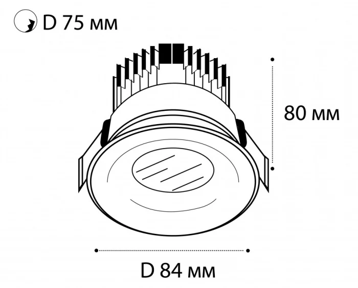 Встраиваемый светильник Italline IT06-6016 black 4000K