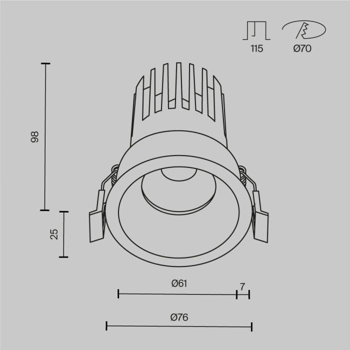 Встраиваемый светильник Maytoni Dip DL117-15W-2.7K-W