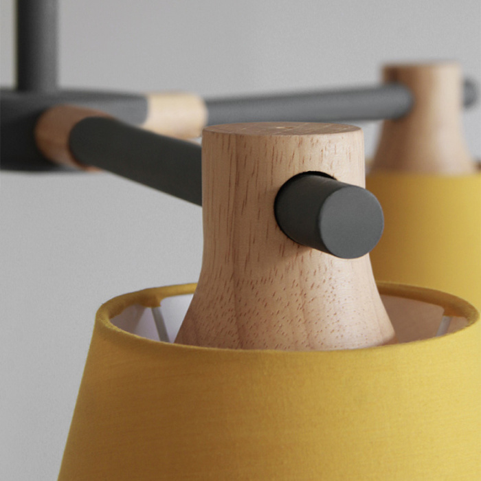 Потолочная люстра на штанге NATURA A YELLOW 3 ImperiumLoft