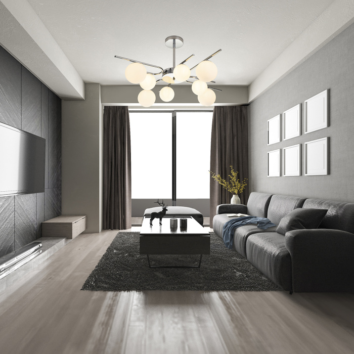 Потолочная люстра на штанге SPHERE ESCADA 642/8P Silver