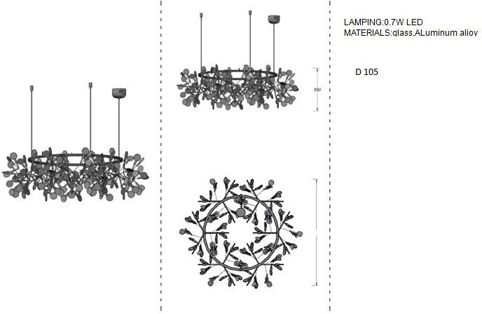 Люстра подвесная Delight Collection Heracleum the Big O D105 12012