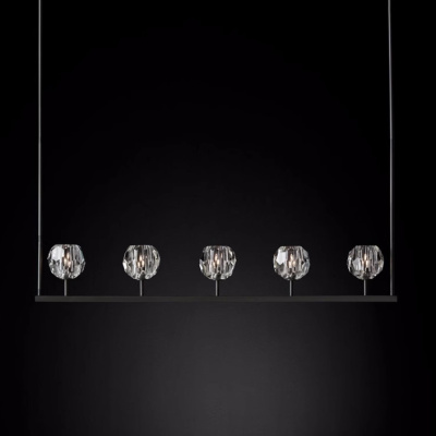 Люстра Boule De Cristal Linear Chandelier 5 Black By Imperiumloft