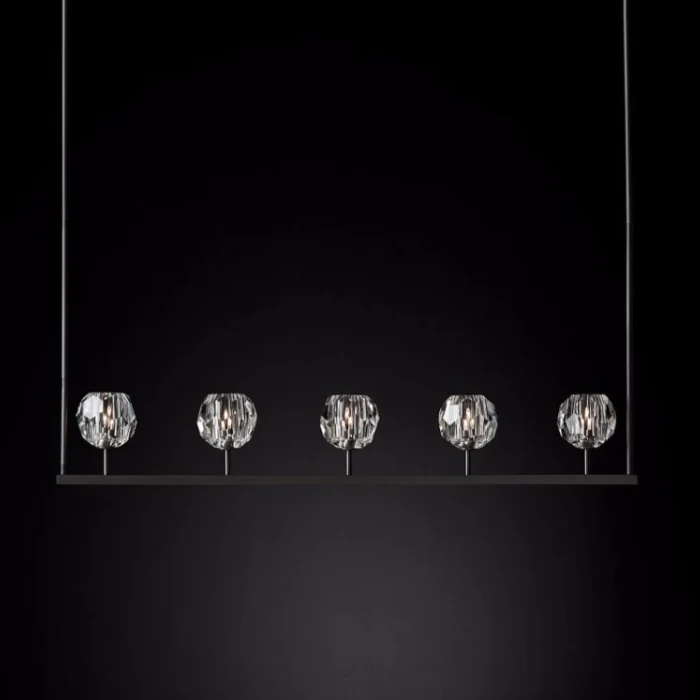 Люстра Boule De Cristal Linear Chandelier 5 Black By Imperiumloft