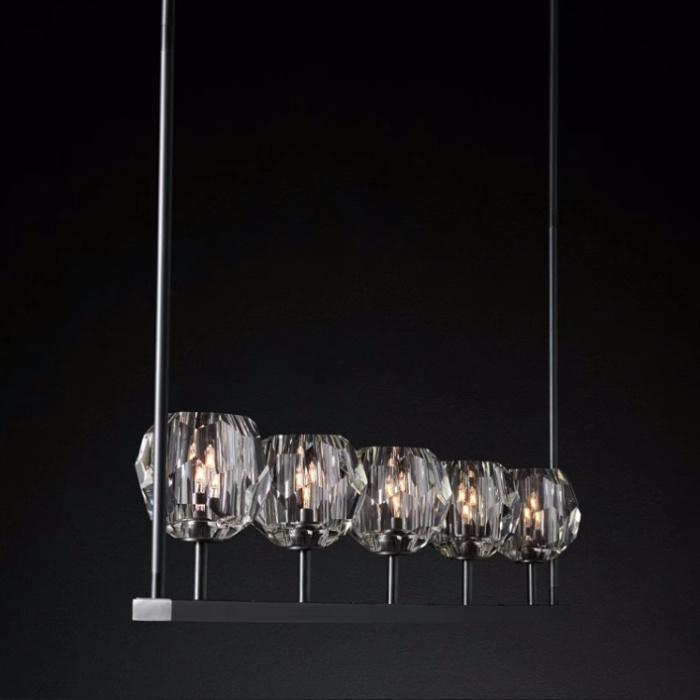 Люстра Boule De Cristal Linear Chandelier 5 Black By Imperiumloft