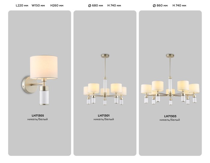 Люстра с абажурами на штанге Ambrella light LH71303