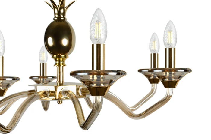 Подвесная люстра iLamp Flo YT2049-8 Золото+Коньяк