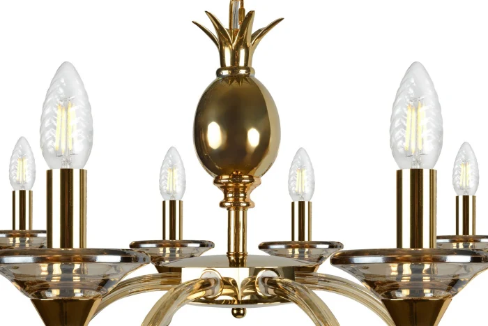 Подвесная люстра iLamp Flo YT2049-8 Золото+Коньяк