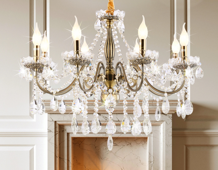 Подвесная классическая люстра с хрусталем Ambrella light TR4950