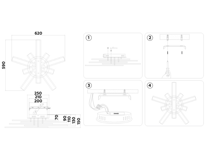 Настенно-потолочный светодиодный светильник с пультом Ambrella light FA8906