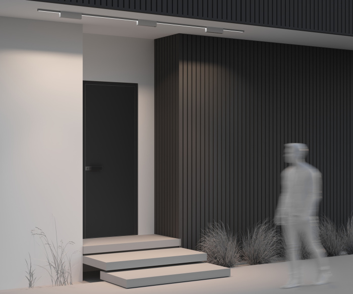 Трековый однофазный уличный светодиодный светильник Maytoni Elasity ip black O-TR01-3-S-20WW3K