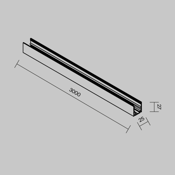 Профиль для шинопроводов Maytoni Exility ip black O-TR002OH-P-B3M